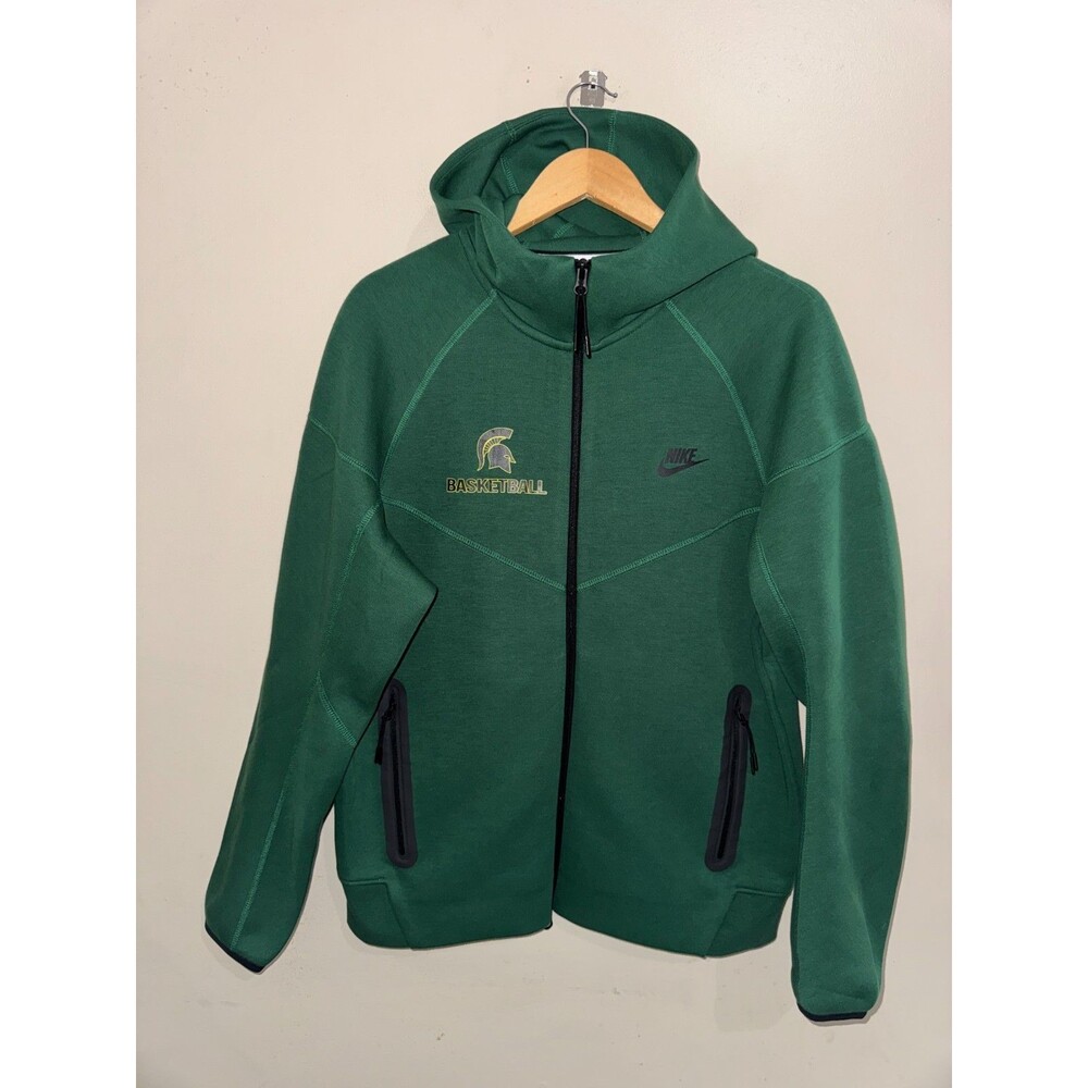 Men L Michigan State Spartans Basketball Team Issued PE Nike Tech Fleece Hoodie